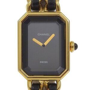 CHANEL Premiere L Watches H0001 blackDial Plated Gold/Embossed Leather
